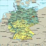 Русскоязычная физическая карта Федеративной республики Германия