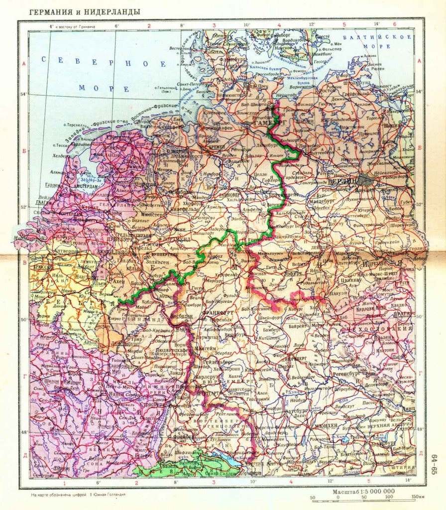 Голландия и ФРГ - политическая карта