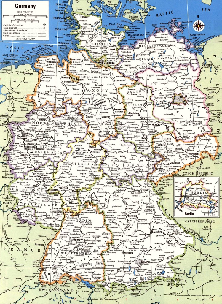 Политическая карта современной Германии