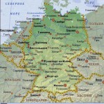 Германия на физической карте