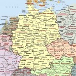 Карта ФРГ политическая на немецком языке