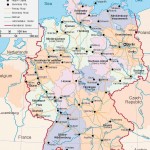 Карта Германии политическая (язык - английский)