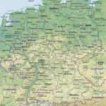 Германия – подробная физико-политическая карта государства