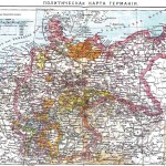 Старинная политическая карта Германии дореволюционных времен