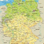 Германия на подробной физической карте