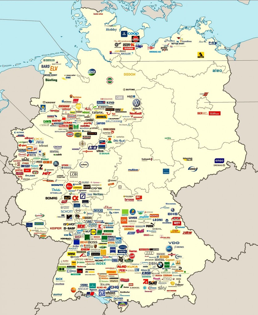 Карта фирм и предприятий Германии