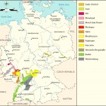 Карта, на которой обозначены районы виноделия современной Германии