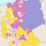 Карта, на которой отображена религизная принадлежность населения Германии